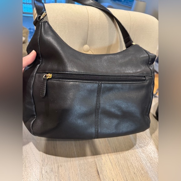 Giani Bernini Black Leather Hobo Shoulder Bag | 11” x 8” | 12” Drop - Picture 3 of 7